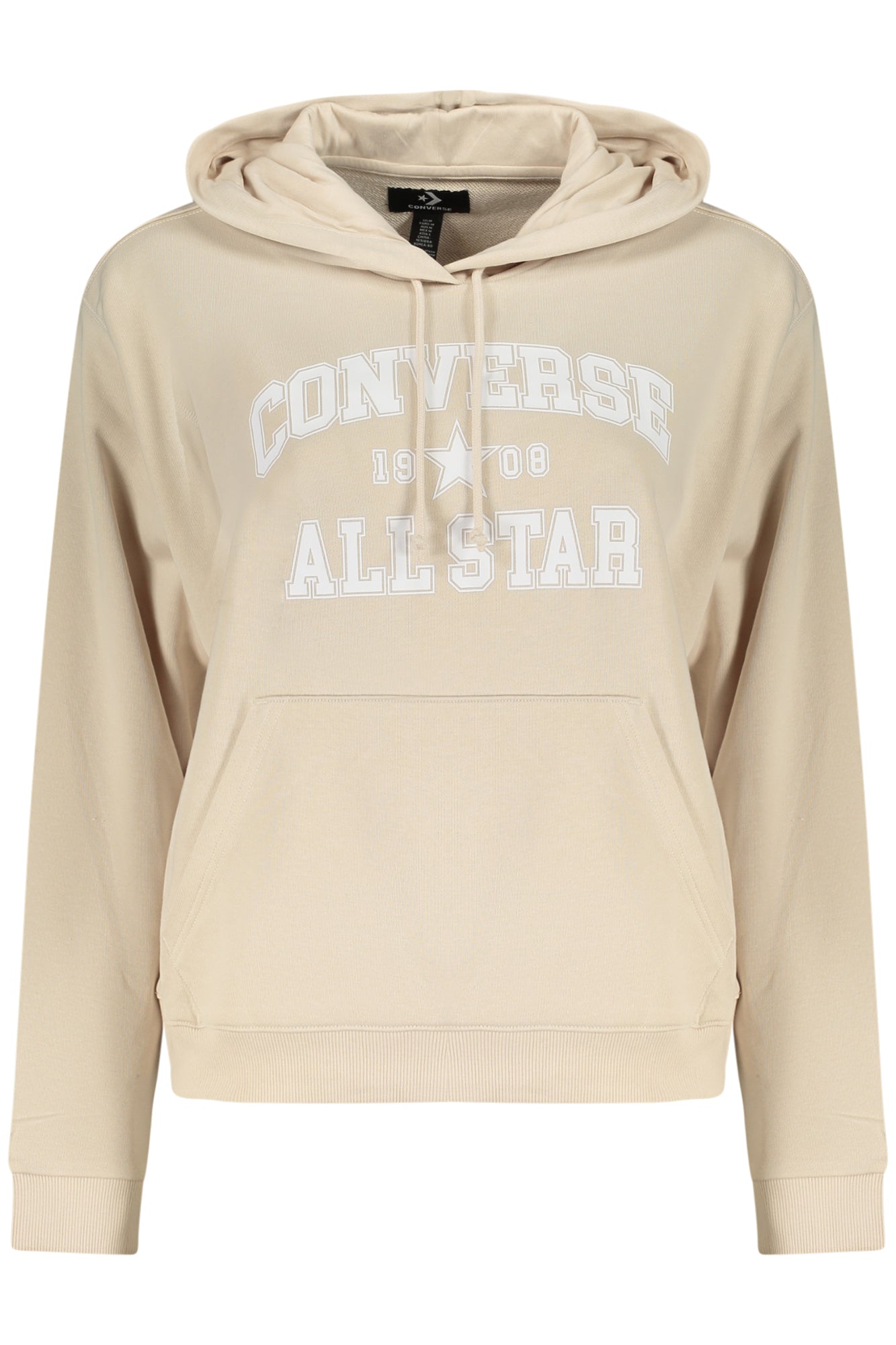 Sweat à capuche zippé Converse pour femme de couleur beige
