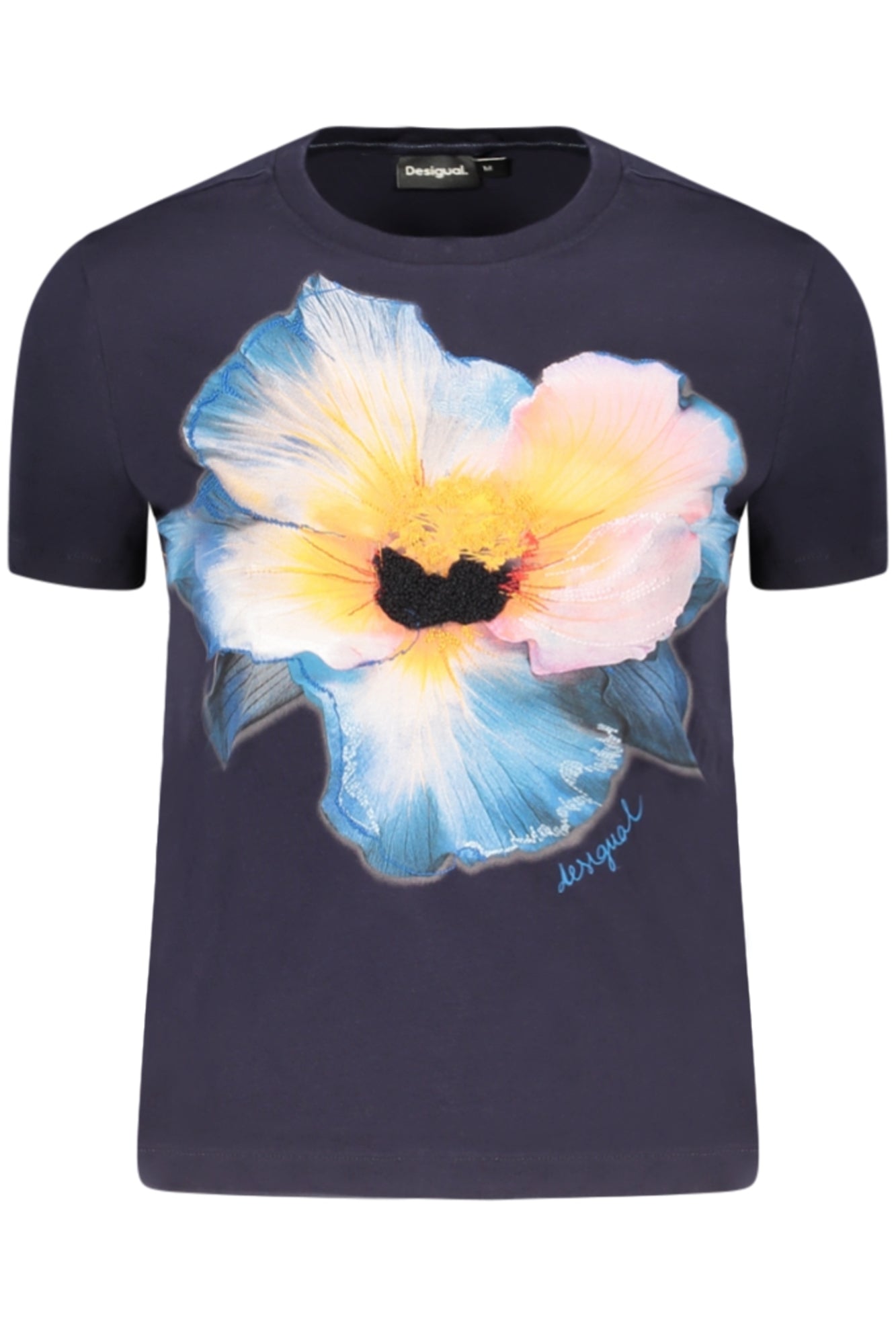 TEE-SHIRT FEMME MANCHES COURTES DESIGUAL BLEU