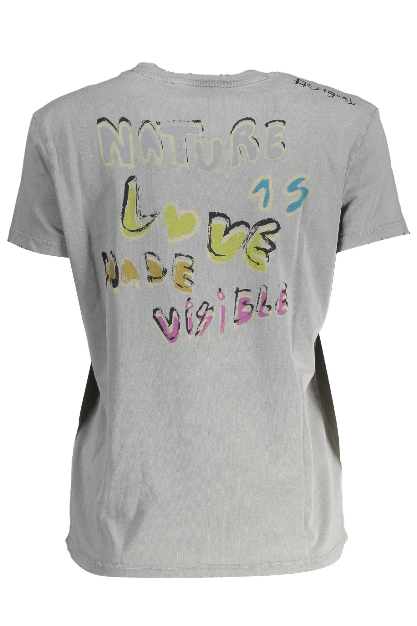 TEE-SHIRT FEMME MANCHES COURTES DESIGUAL GRIS