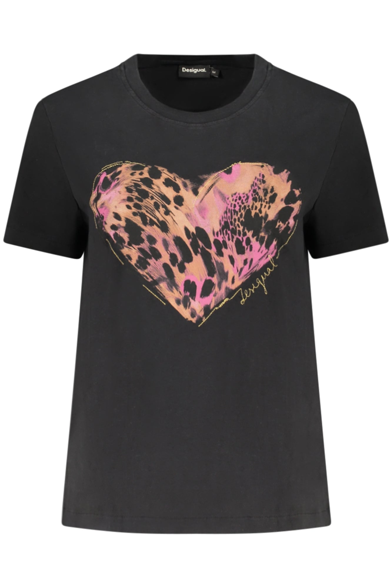 TEE-SHIRT FEMME MANCHES COURTES DESIGUAL NOIR
