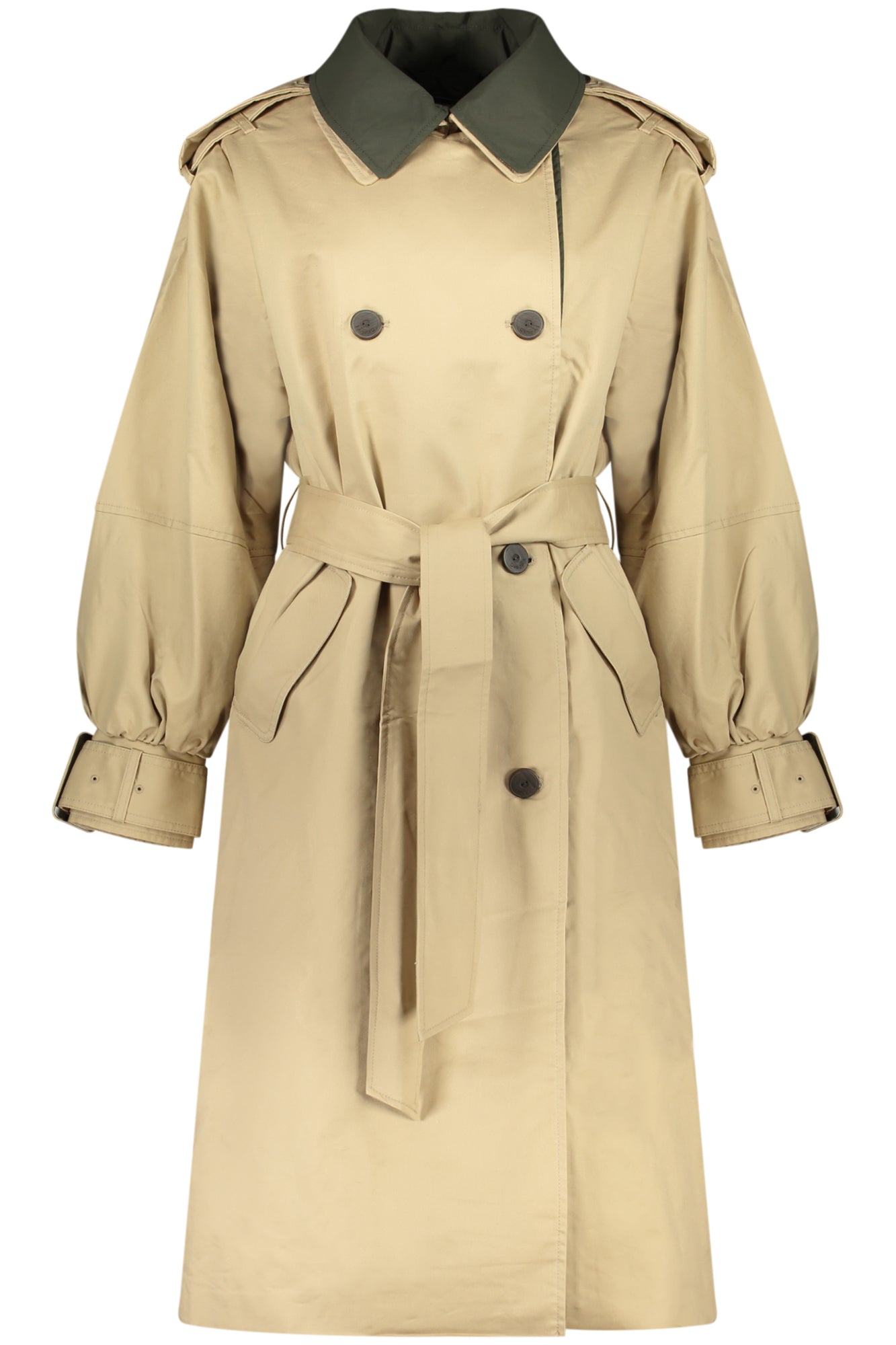 TRENCH-COAT BEIGE DESIGUAL POUR FEMMES