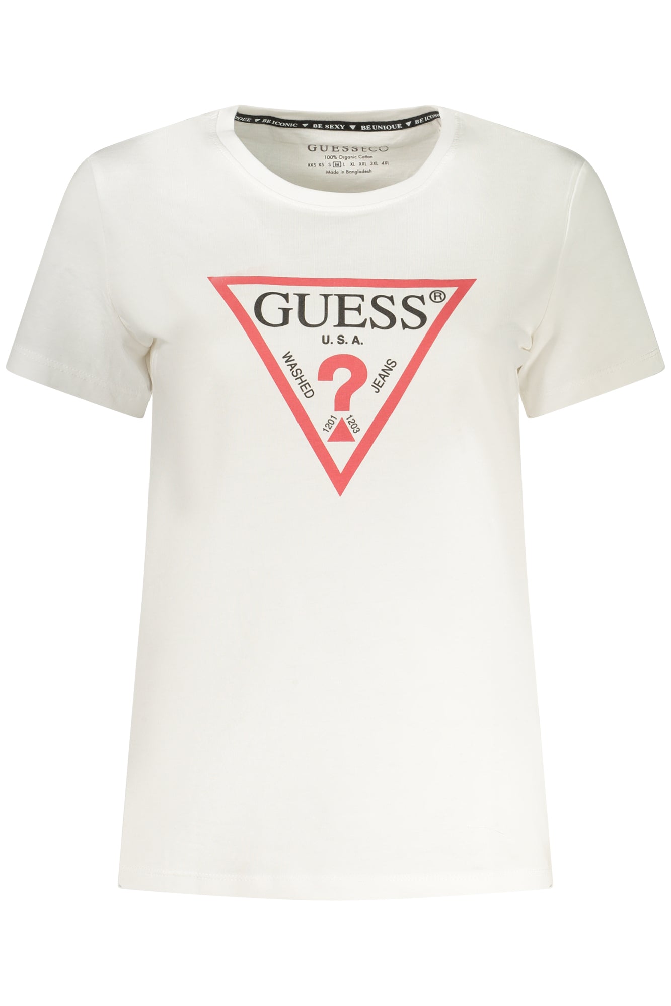 GUESS JEANS T-SHIRT FEMME MANCHES COURTES BLANC