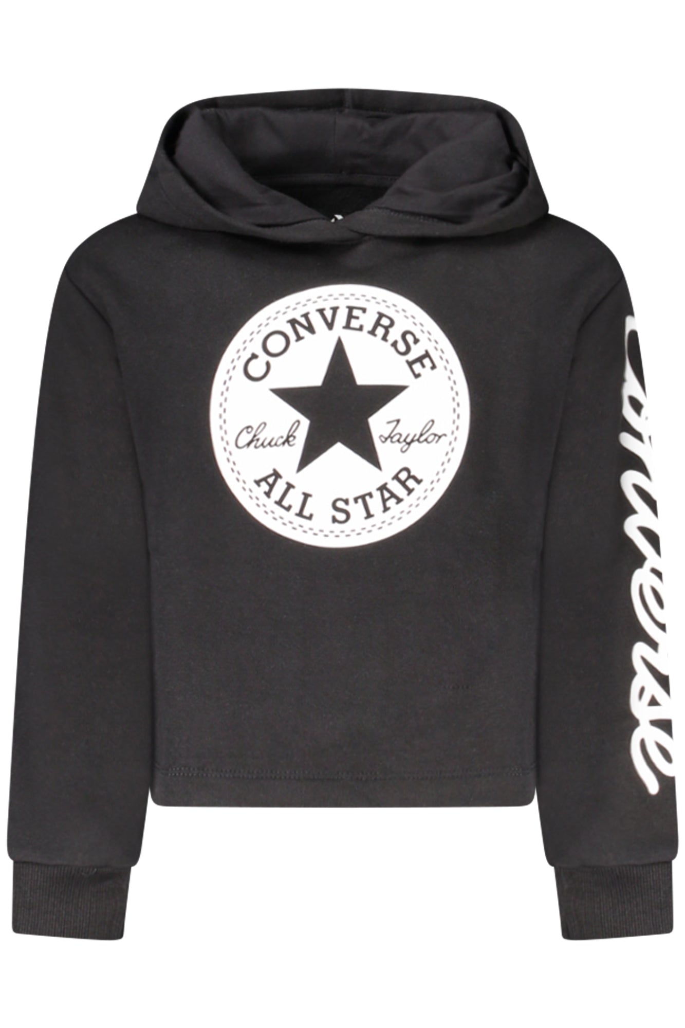 Converse – Sweat à capuche zippé pour fille, noir