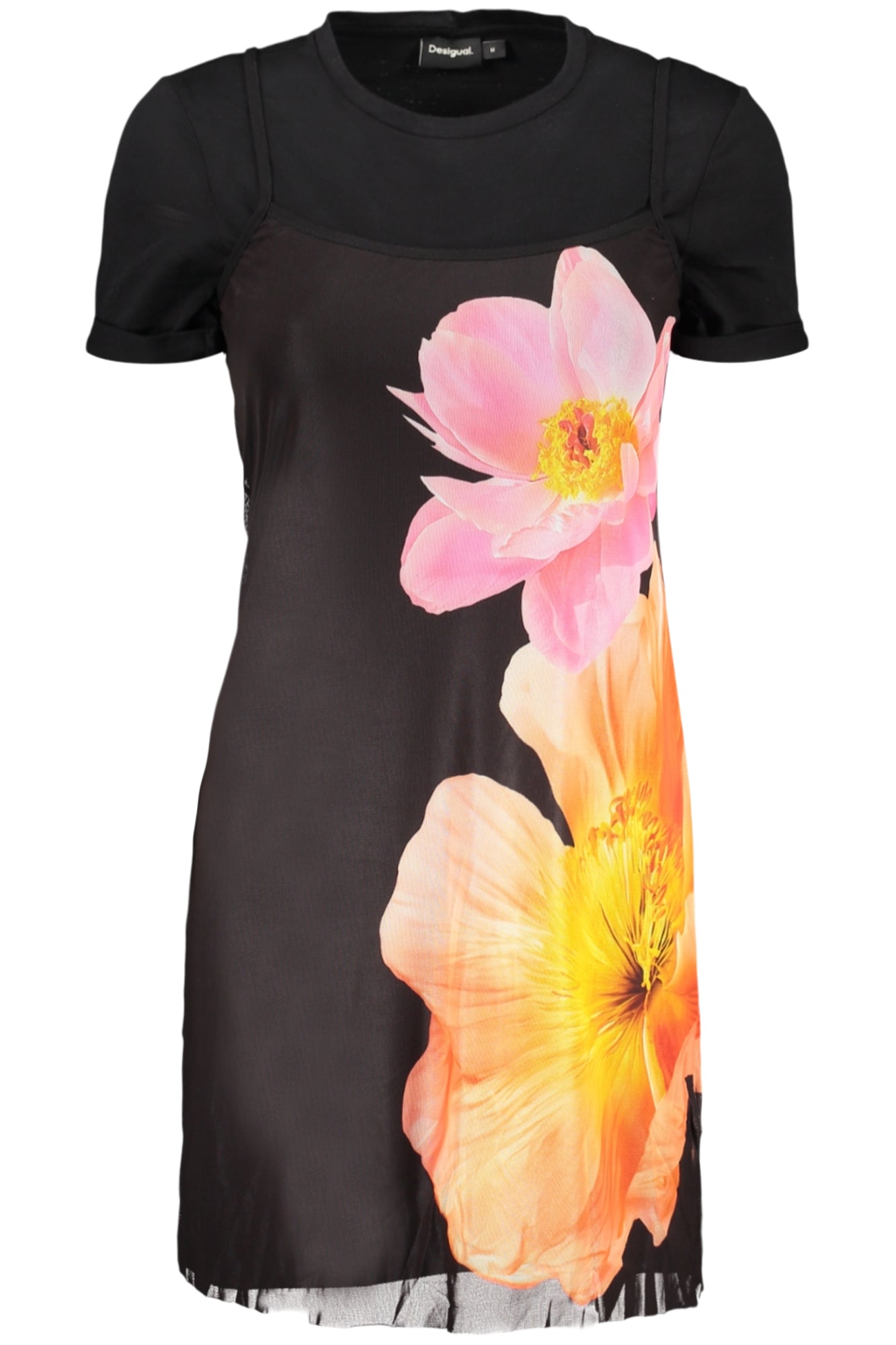 ROBE COURTE DESIGUAL POUR FEMME EN NOIR