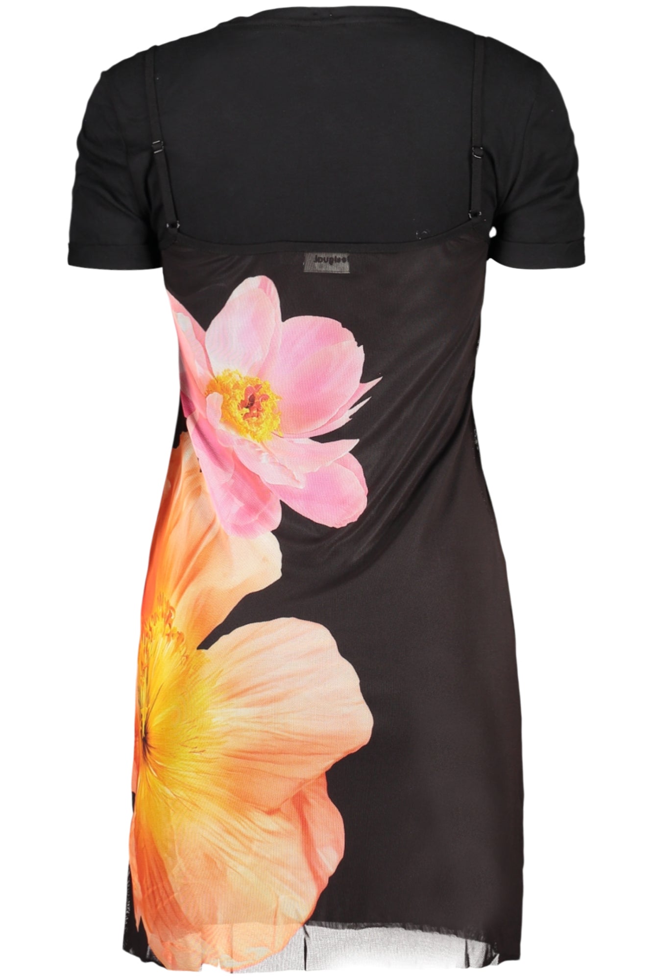 ROBE COURTE DESIGUAL POUR FEMME EN NOIR