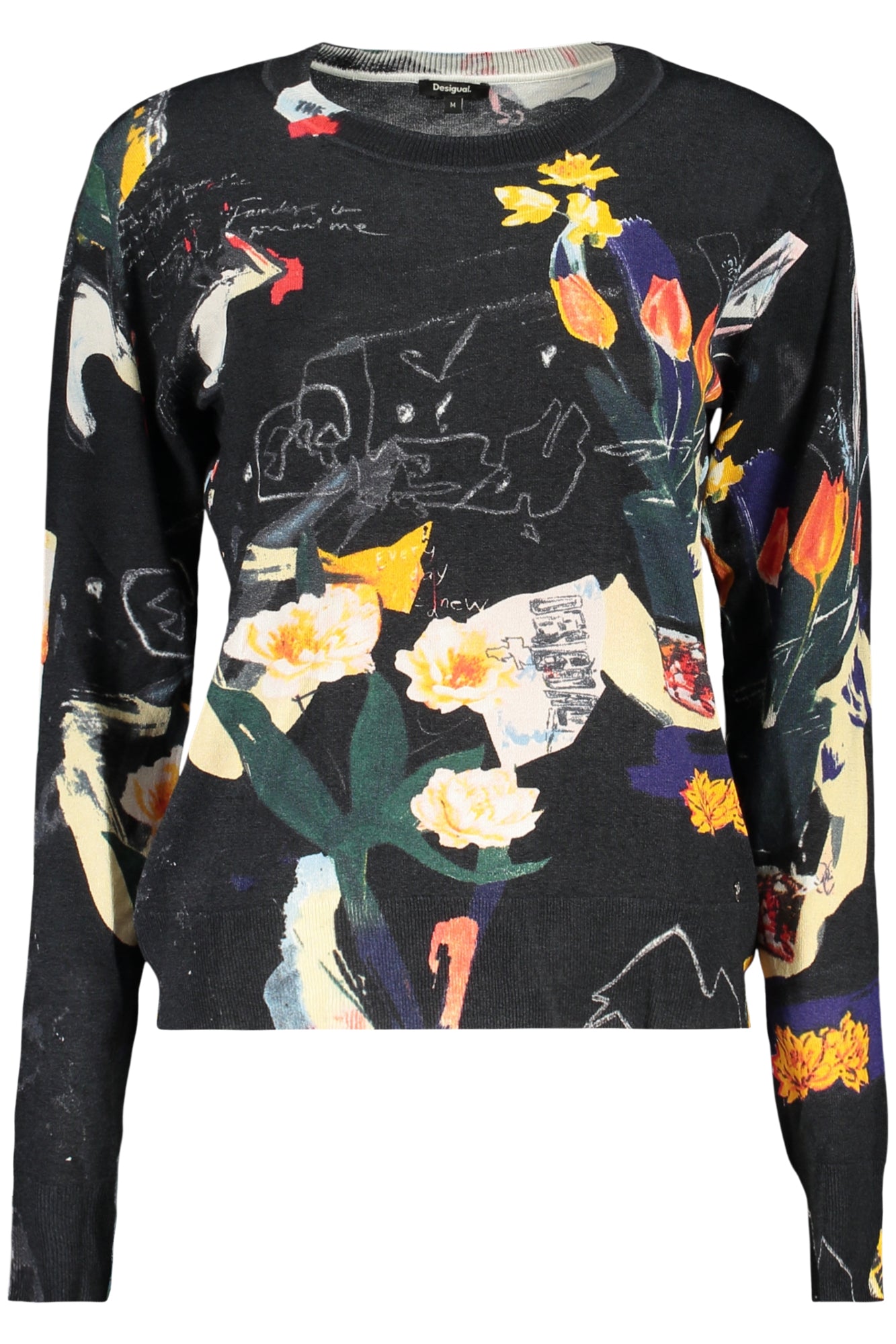 PULL NOIR DESIGUAL FEMME