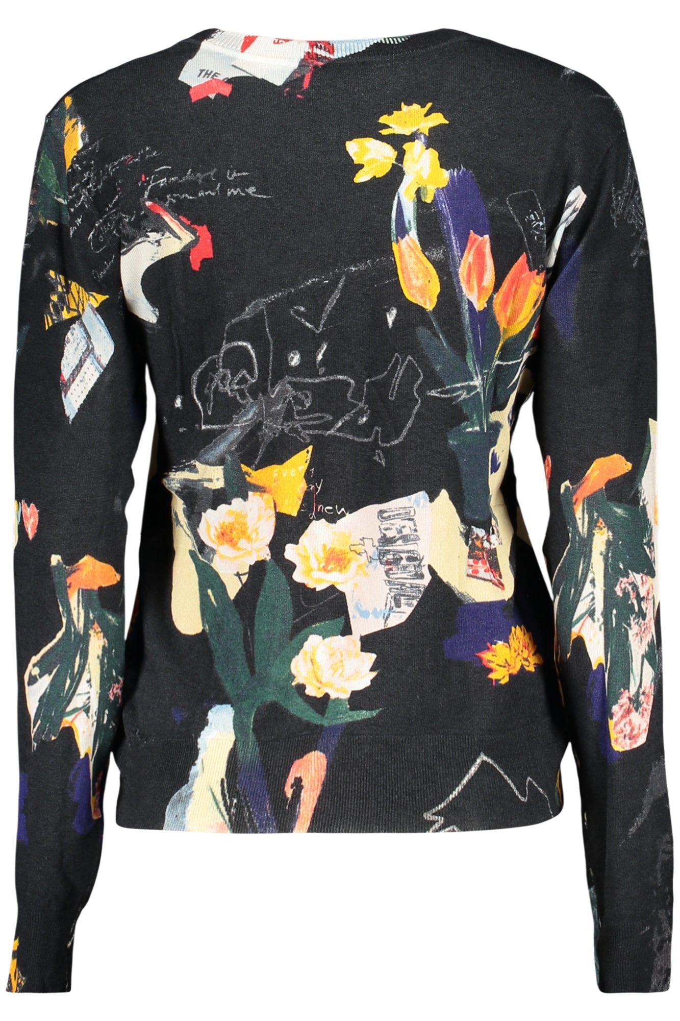 PULL NOIR DESIGUAL FEMME