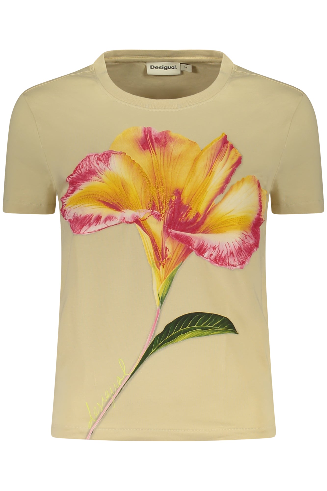 TEE-SHIRT FEMME DESIGUAL MANCHES COURTES BEIGE