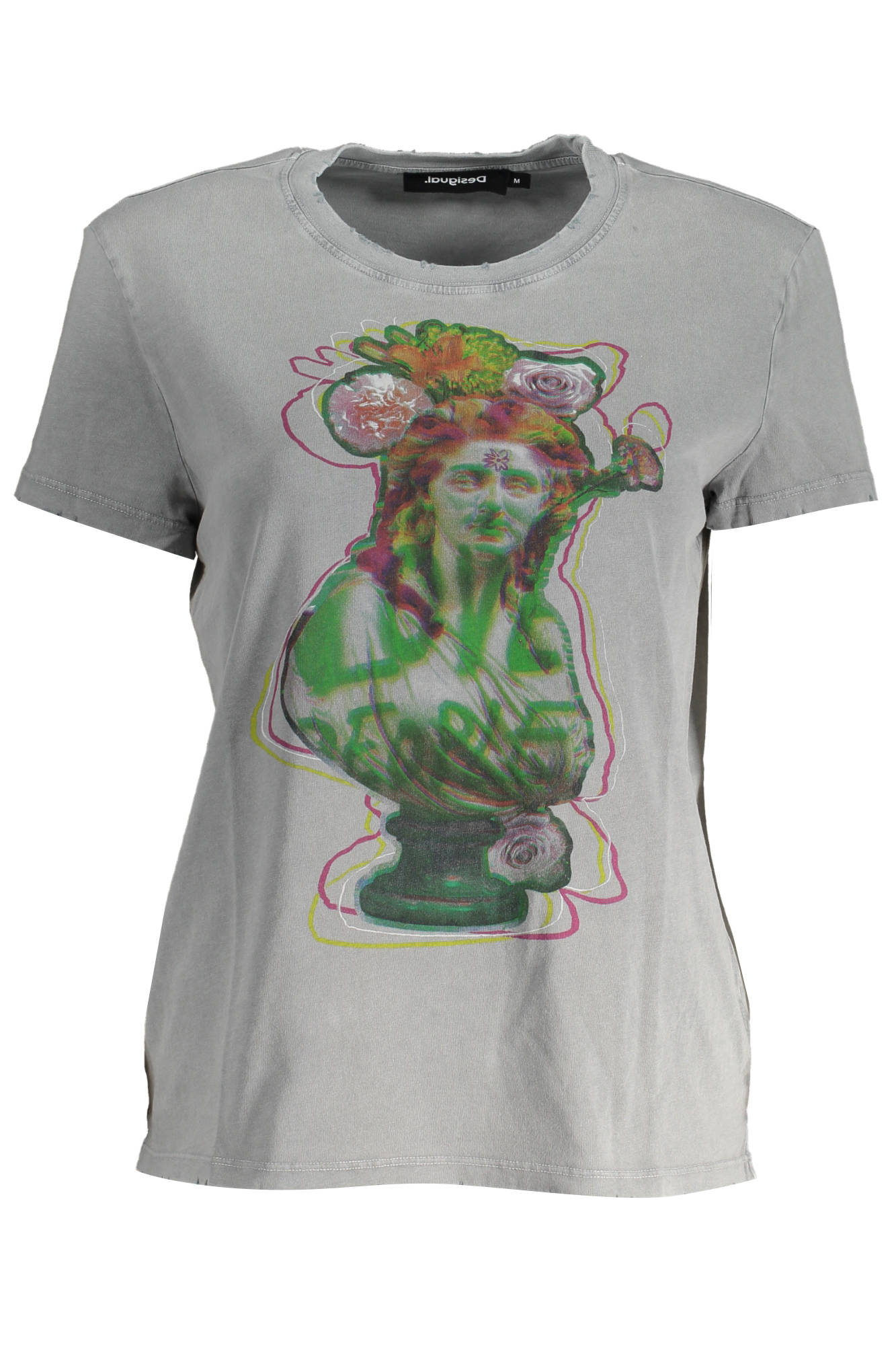 TEE-SHIRT FEMME MANCHES COURTES DESIGUAL GRIS