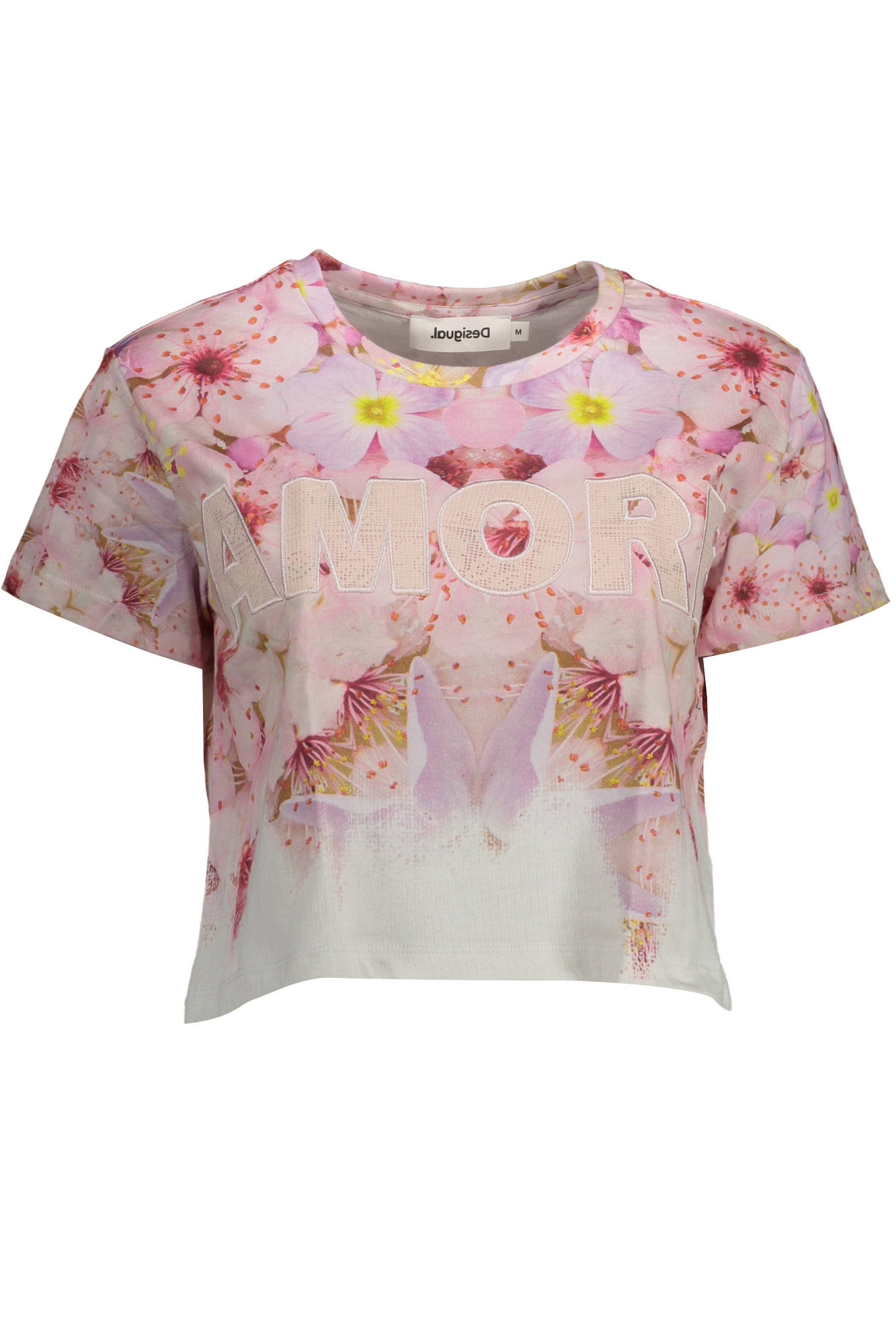 TEE-SHIRT FEMME DESIGUAL MANCHES COURTES ROSE