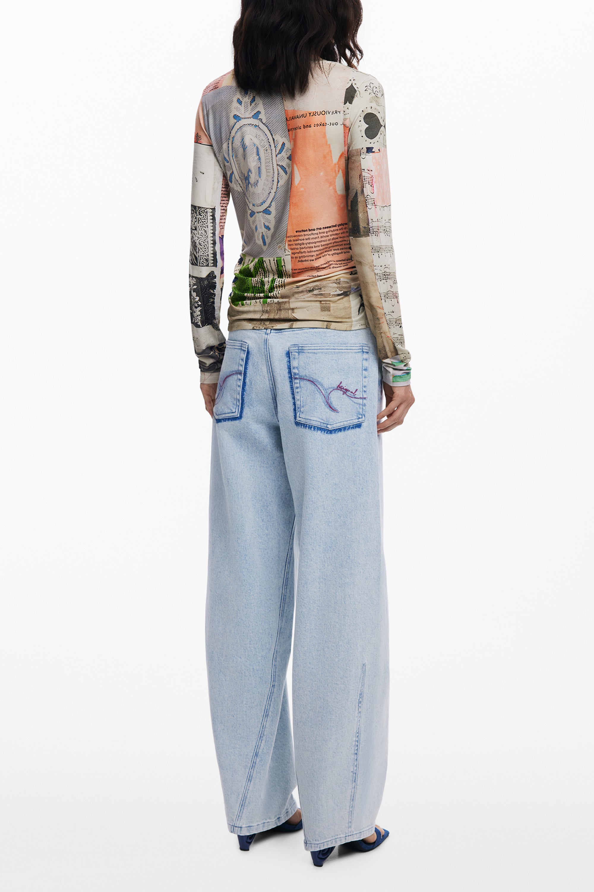 TEE-SHIRT FEMME DESIGUAL MANCHES LONGUES BEIGE