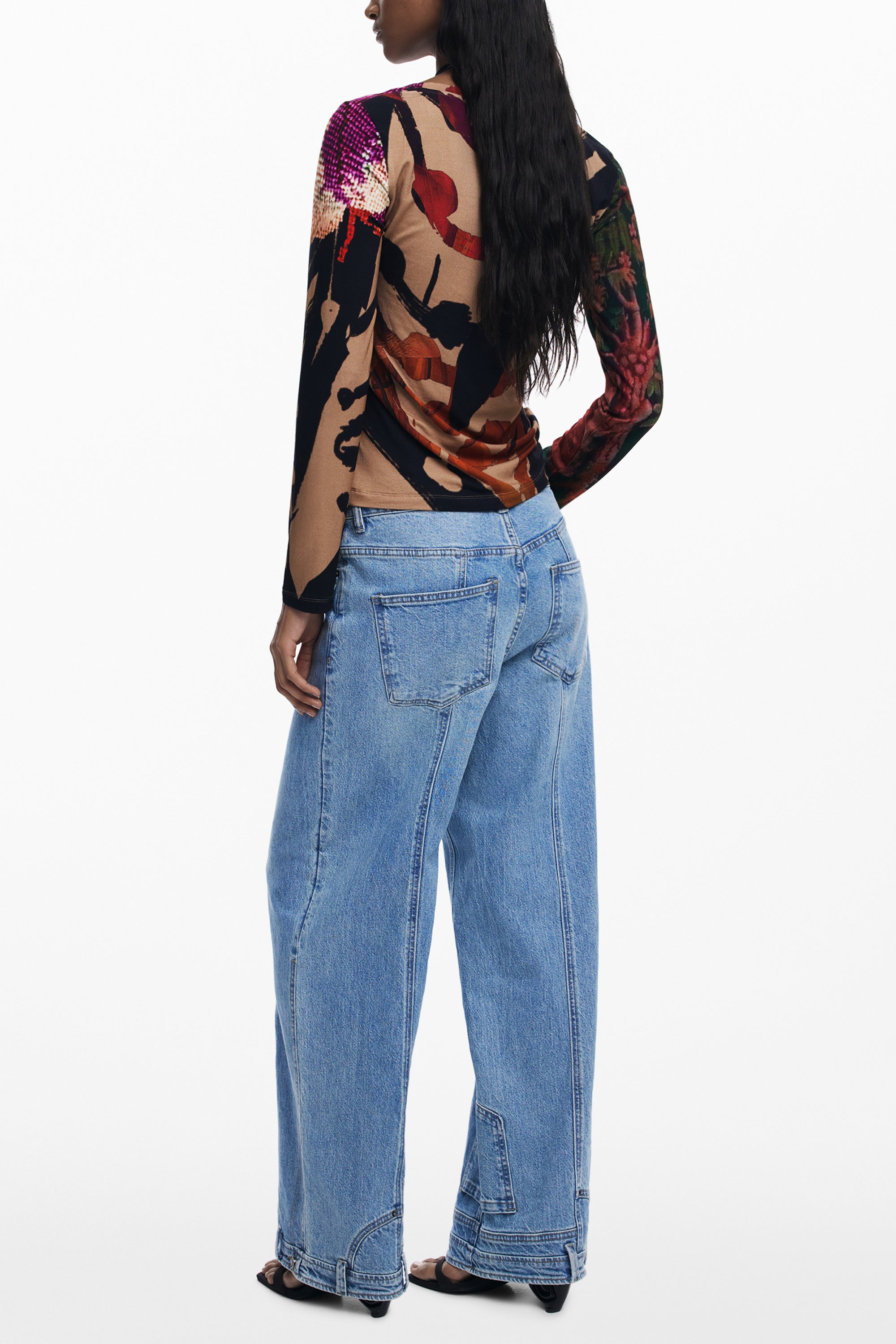 T-SHIRT À MANCHES LONGUES DESIGUAL FEMME, MARRON