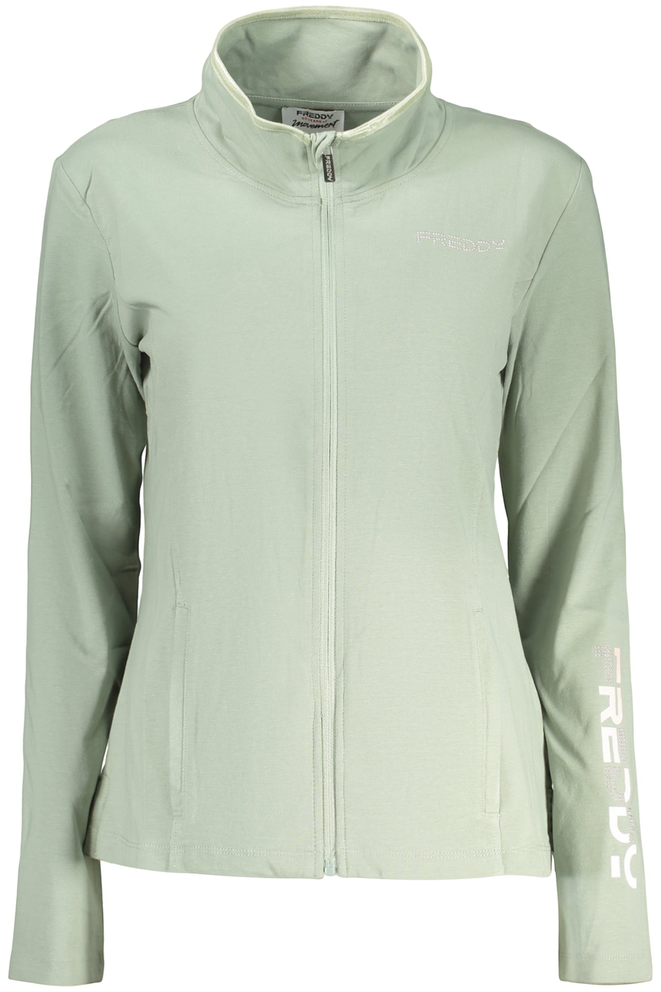 SWEAT-SHIRT ZIPPÉ VERT FREDDY POUR FEMME