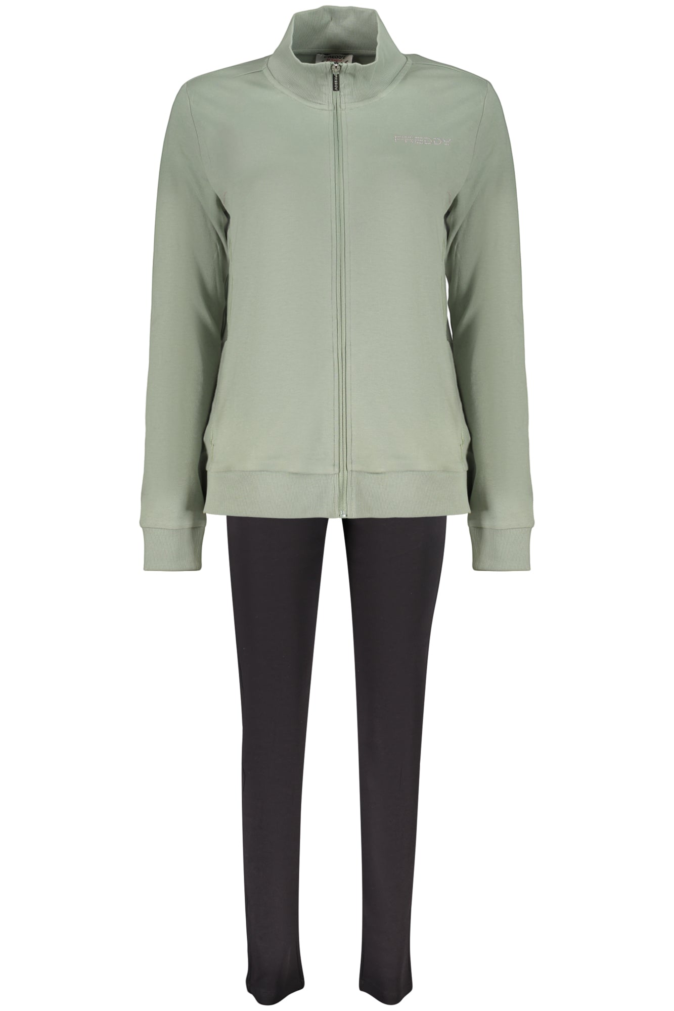 SWEAT-SHIRT ZIPPÉ VERT FREDDY POUR FEMME