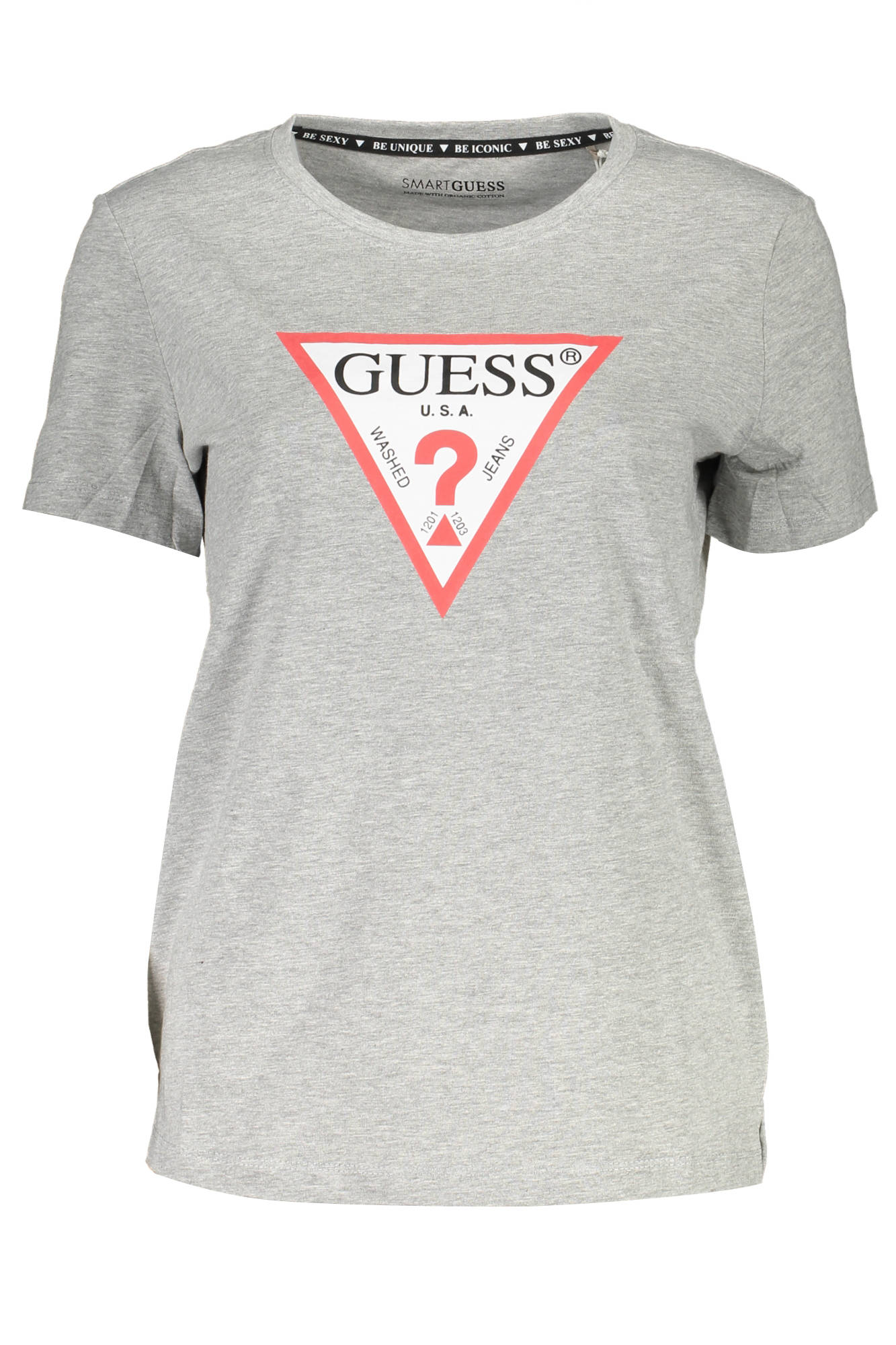 GUESS JEANS T-SHIRT FEMME MANCHES COURTES GRIS