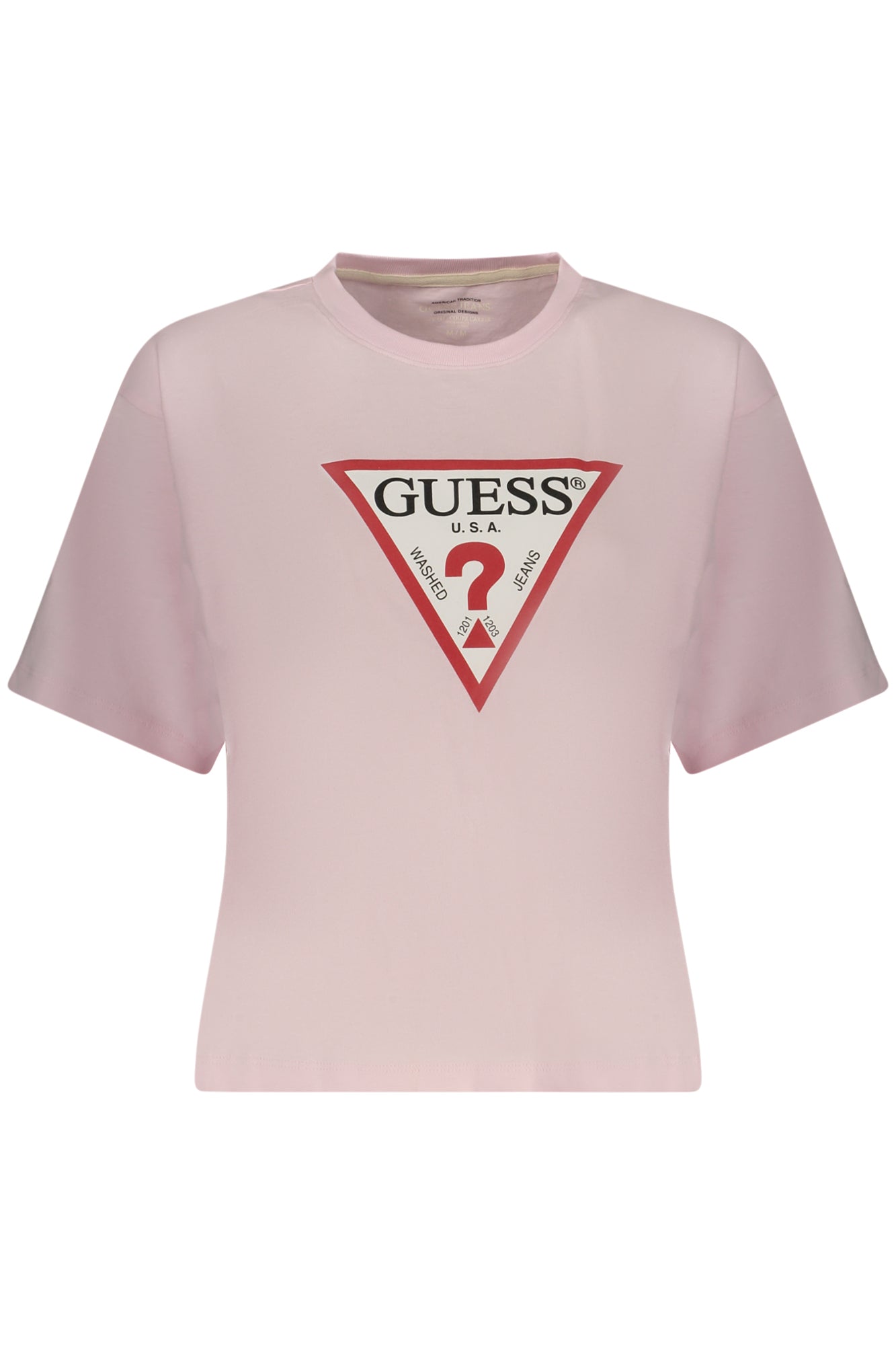 TEE-SHIRT FEMME MANCHES COURTES GUESS JEANS ROSE