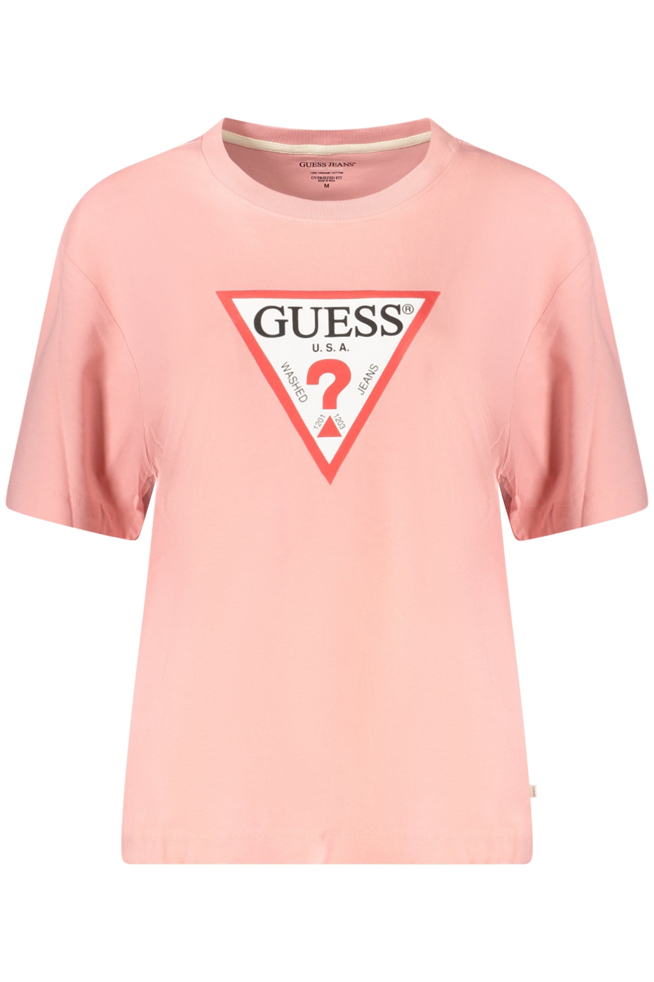 TEE-SHIRT FEMME MANCHES COURTES GUESS JEANS ROSE