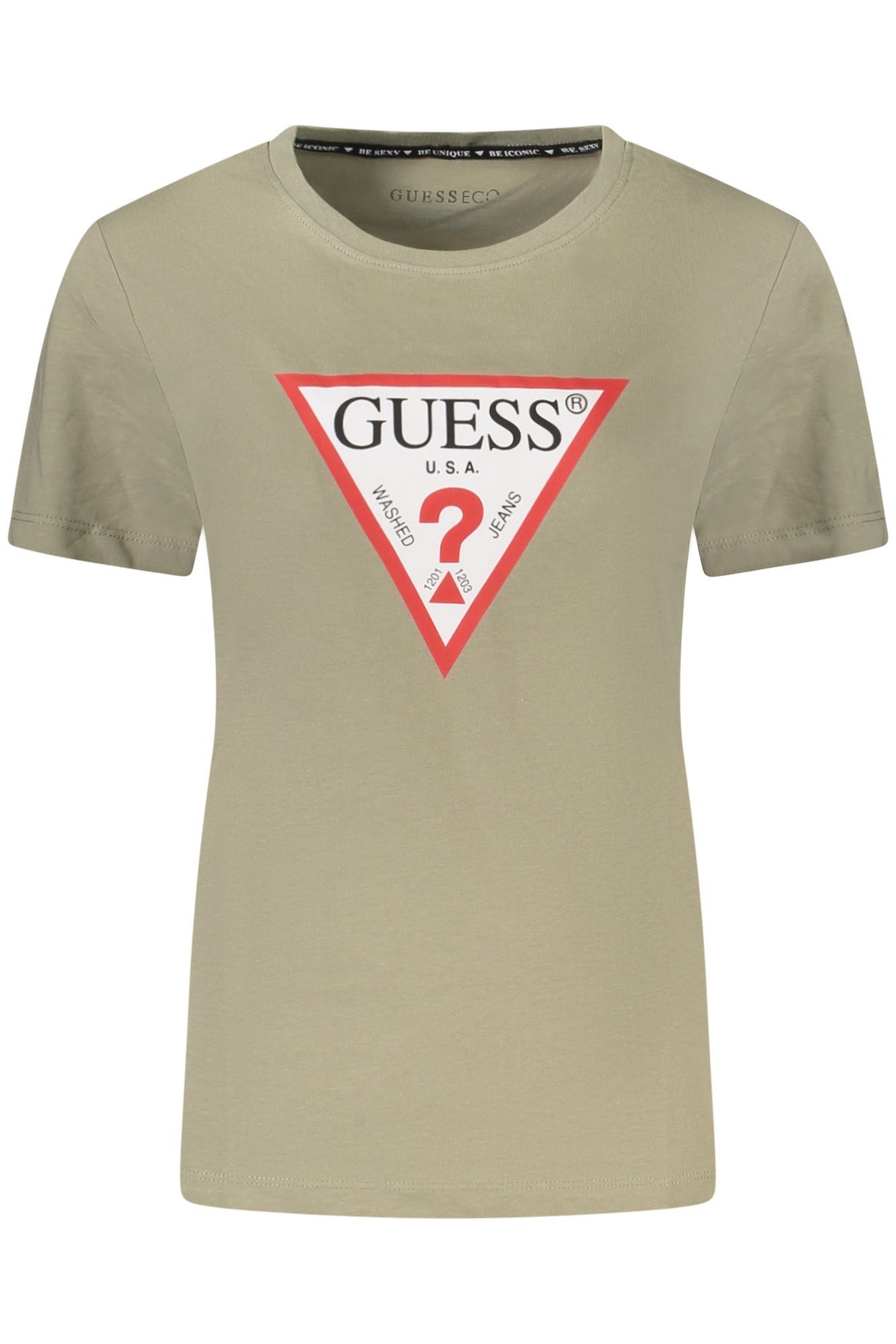 TEE-SHIRT FEMME VERT MANCHES COURTES GUESS JEANS