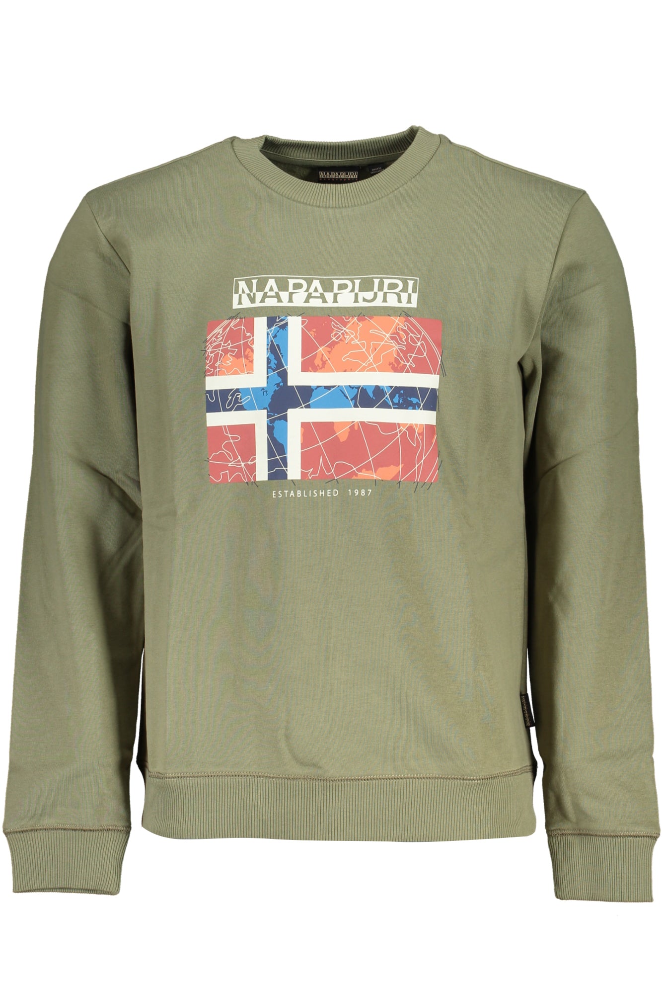 SWEAT-SHIRT HOMME VERT SANS FERMETURE ÉCLAIR NAPAPIJRI